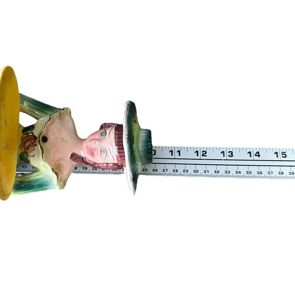 Vintage Kreiss Southern Belle Lady Figurine Napkin Toothpick Holder Green MCM - Picture 9 of 12